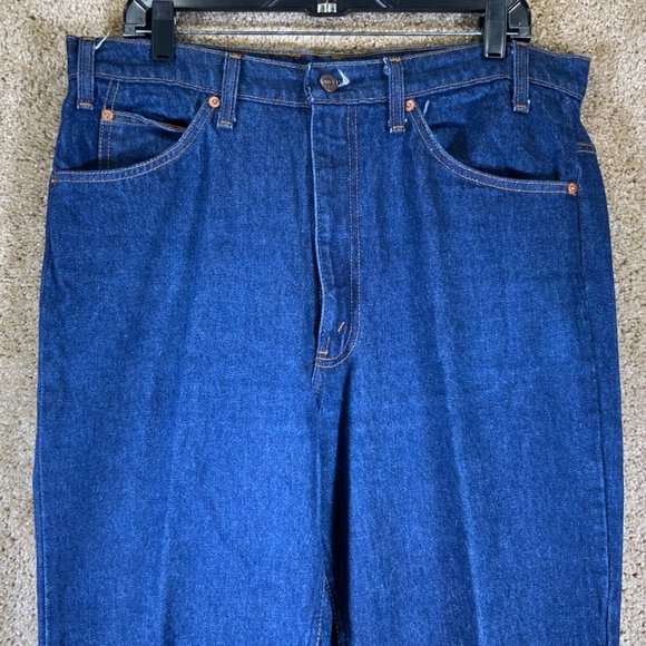 Vintage LEVIS Mens Jeans Sz 36x33 Orange Tab 517 Bootcut Dark Blue Denim USA 80s - Picture 6 of 9